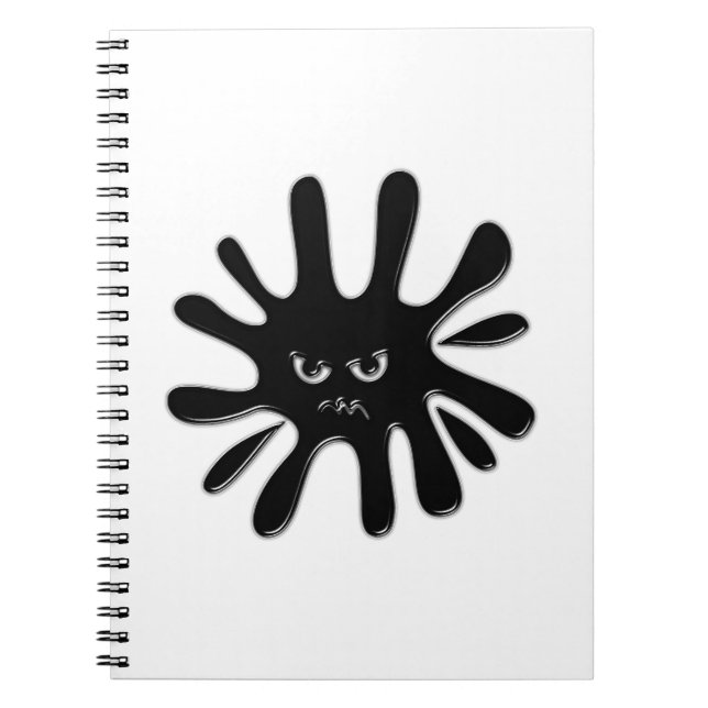 Angry Black Paint Splatter Notebook (Front)