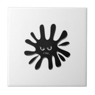 Angry Black Paint Splatter Tile
