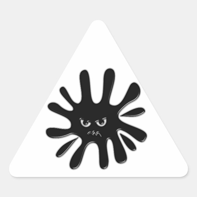 Angry Black Paint Splatter Triangle Sticker (Front)