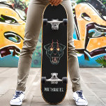 Angry Black Panther Cat Personalised Name Skateboard<br><div class="desc">Angry Black Panther Cat Personalised Name skateboard</div>