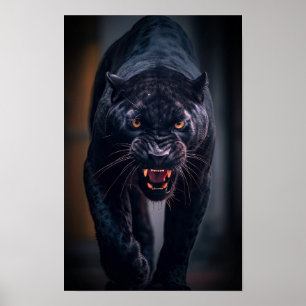 Angry Black Panther Poster