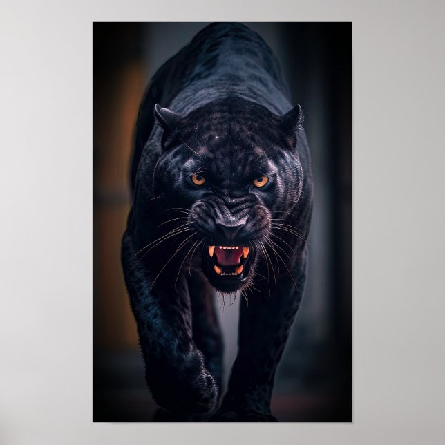 Angry Black Panther Poster (Front)