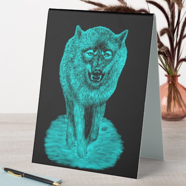 Angry Black Wolf in the Night (In SItu (Table))
