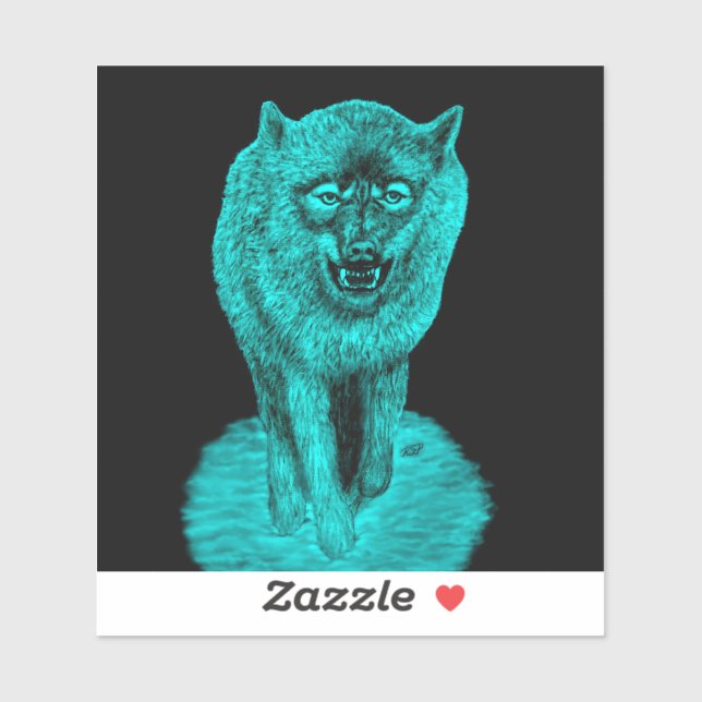 Angry Black Wolf in the Night (Sheet)