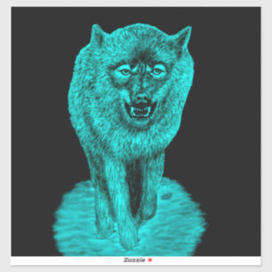 Angry Black Wolf in the Night