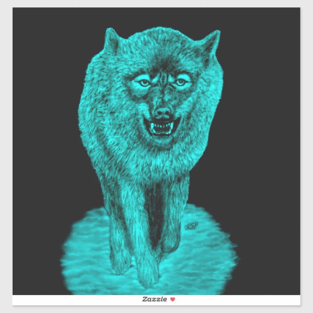 Angry Black Wolf in the Night (Sheet)