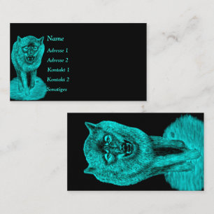 Angry Black Wolf in the Night Business Card