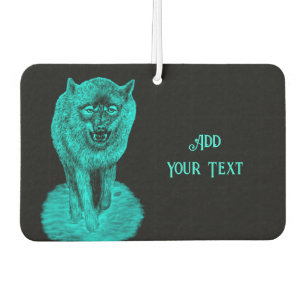 Angry Black Wolf in the Night Car Air Freshener