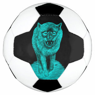 Angry Black Wolf in the Night Football