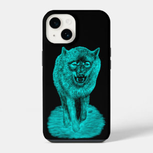 Angry Black Wolf in the Night iPhone 14 Case