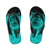 Angry Black Wolf in the Night