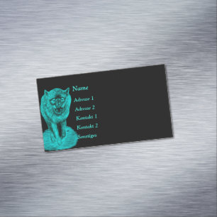 Angry Black Wolf in the Night Magnetic Business Card