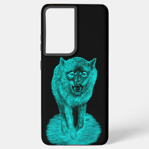 Angry Black Wolf in the Night Samsung Galaxy Case