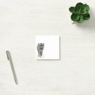 Angry Black Wolf in the Snow , wild Winter Post-it Notes
