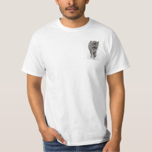 Angry Black Wolf in the Snow , wild Winter T-Shirt