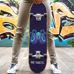 Angry Blue Kraken Octopus Personalised Name Skateboard<br><div class="desc">Angry Blue Kraken Octopus Personalised Name skateboard</div>