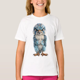 Angry Blue Raptor Bird Kids T-Shirt