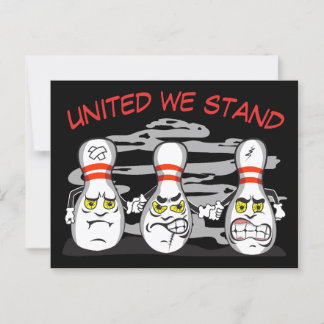 Angry Bowling Pins, Funny Sport Postcard
