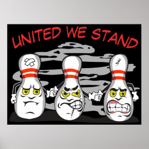 Angry Bowling Pins, Funny Sport Poster