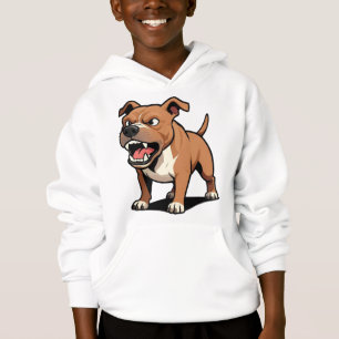 Angry Brown Pitbull Cartoon Dog Gift for Dad