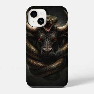 Angry Bull and Snake Shield - iPhone 14 Case
