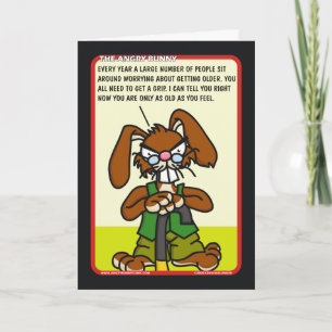Angry Bunny Birthday Card 1