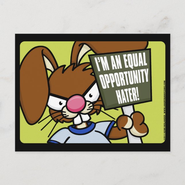 Angry Bunny Hater Postcards (Front)
