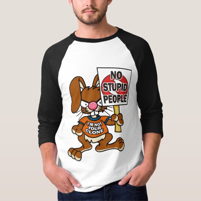 Angry Bunny No Stupid People 1 T-Shirt (Front)