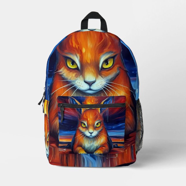 Angry Bunny  Printed Backpack (Front)