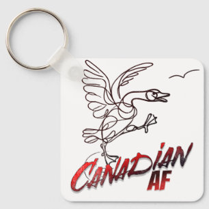 Angry Canada Goose Canadian AF sticker Key Ring