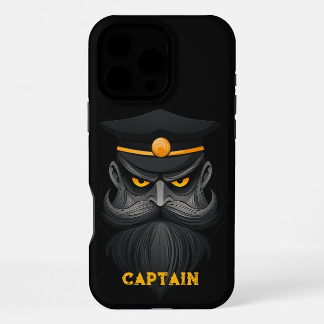 Angry Captain Black iPhone Case (Back)