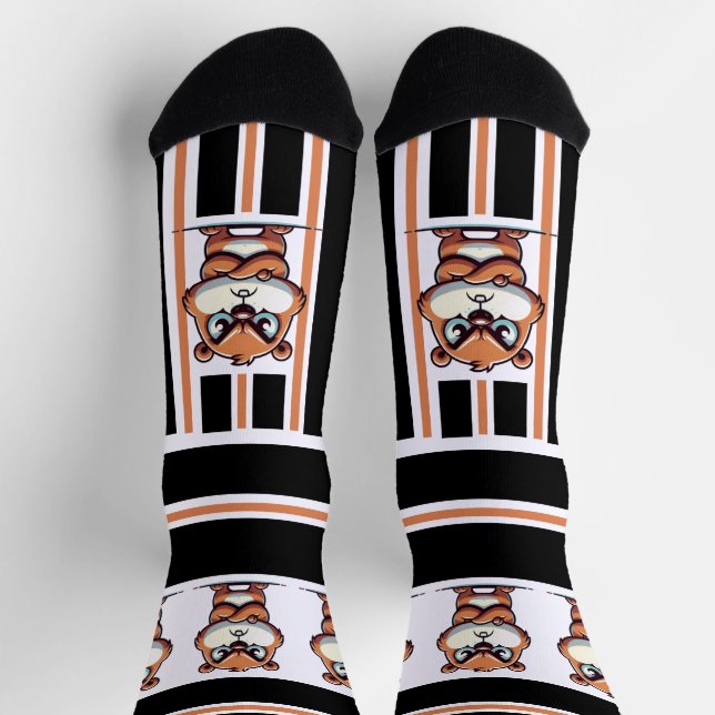 Angry Cartoon Bull Crew Socks (Top)