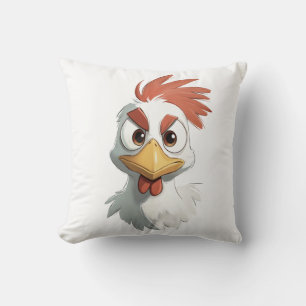 Angry Cartoon Chicken Head Cushion