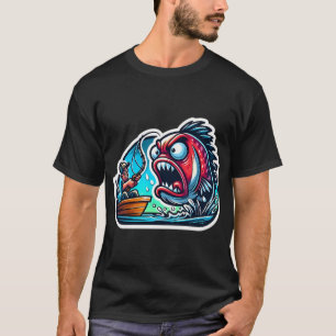 Angry Cartoon Fish Yelling at the Fisherman T-Shirt