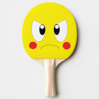 Angry cartoon ping pong paddle