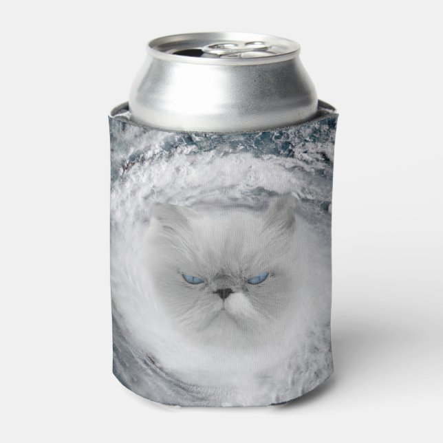 Angry Cat 5 Hurricane Can Cooler (Can Front)