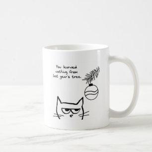 Angry Cat and the Christmas Tree. Coffee Mug