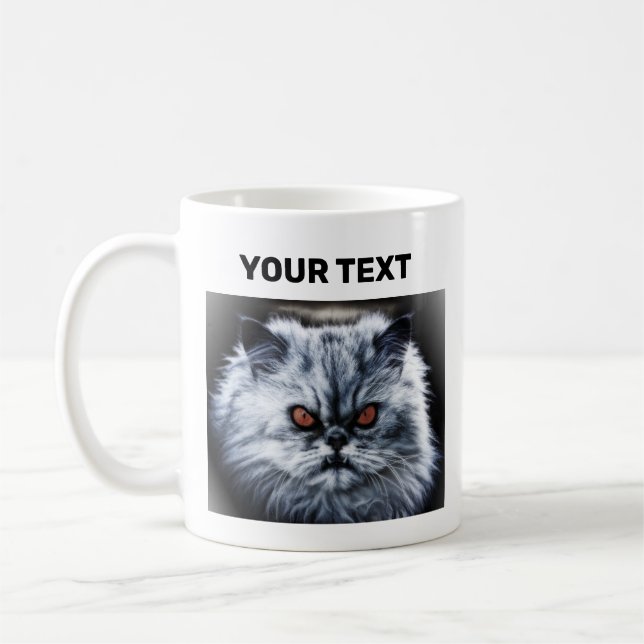 Angry Cat - Customisable Coffee Mug (Left)