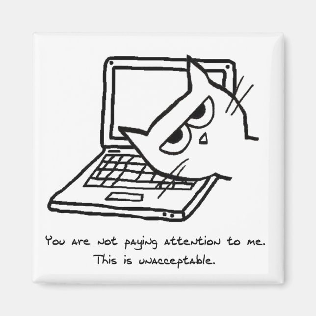 Angry Cat Demands Attention - Funny Cat Magnet (Front)