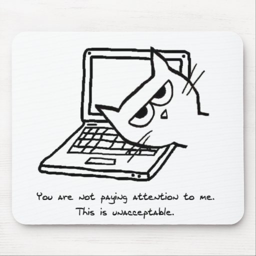 Image of Angry Cat Demands Attention - Funny Cat Mousepad