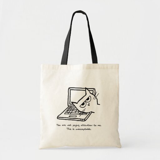 Image of Angry Cat Demands Attention - Funny Cat Tote