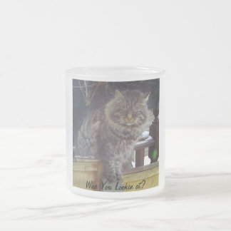 Angry Cat Frosted Coffee Mug