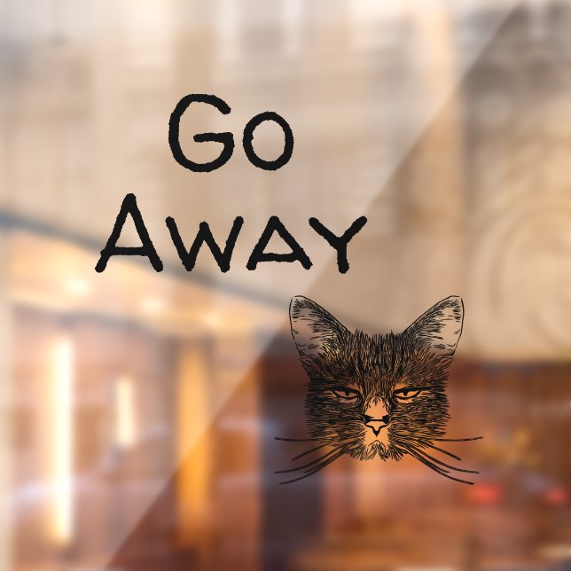 Angry Cat Go Away Window Cling (Sheet 2)