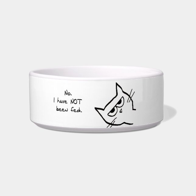Angry Cat has NOT been fed! Bowl (Left)