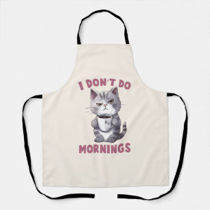 Angry Cat - I Don't Do Mornings Apron