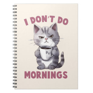 Angry Cat - I Don't Do Mornings Notebook