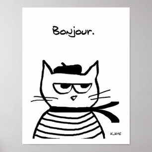 Angry Cat is so very French Poster