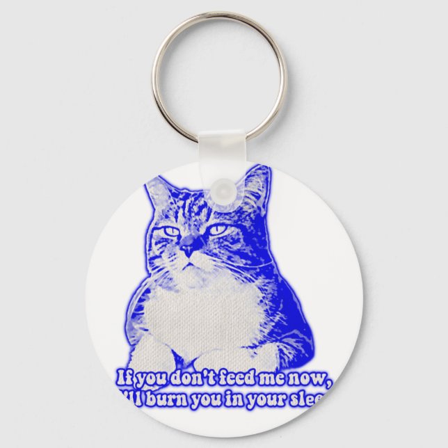 Angry cat meme for cat lovers and cat owners key ring (Front)