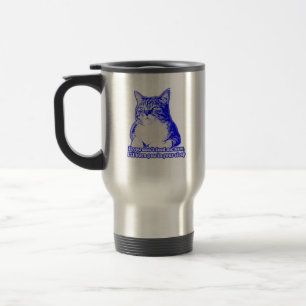 Angry cat meme for cat lovers and cat owners travel mug