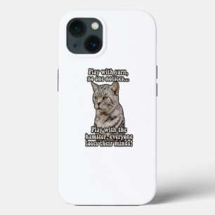 Angry cat meme for cat lovers and kitten owners iPhone 13 case